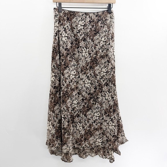 Vintage Dresses & Skirts - Vintage Y2K Fairy Grunge‎ Maxi Skirt in Brown Cream Size 12P
